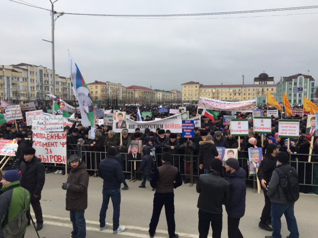 Роман Ефремов принял участие в массовом митинге в городе Грозный